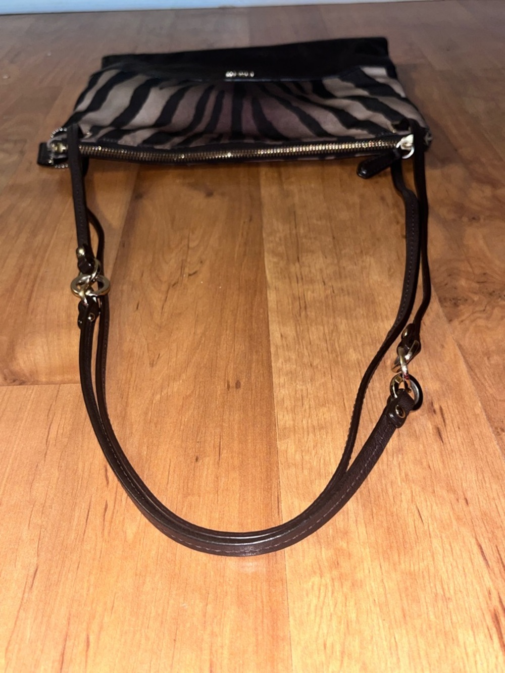 Coach Madison Zebra Convertible Hippie Shoulder / Crossbody Bag (#51086) - Picture 10 of 10